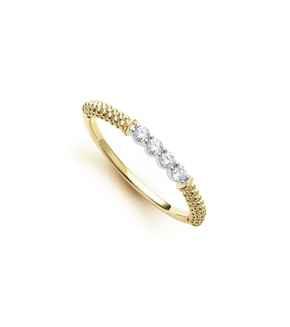 LAGOS Signature Caviar Superfine Diamond Stacking Ring - Image 2