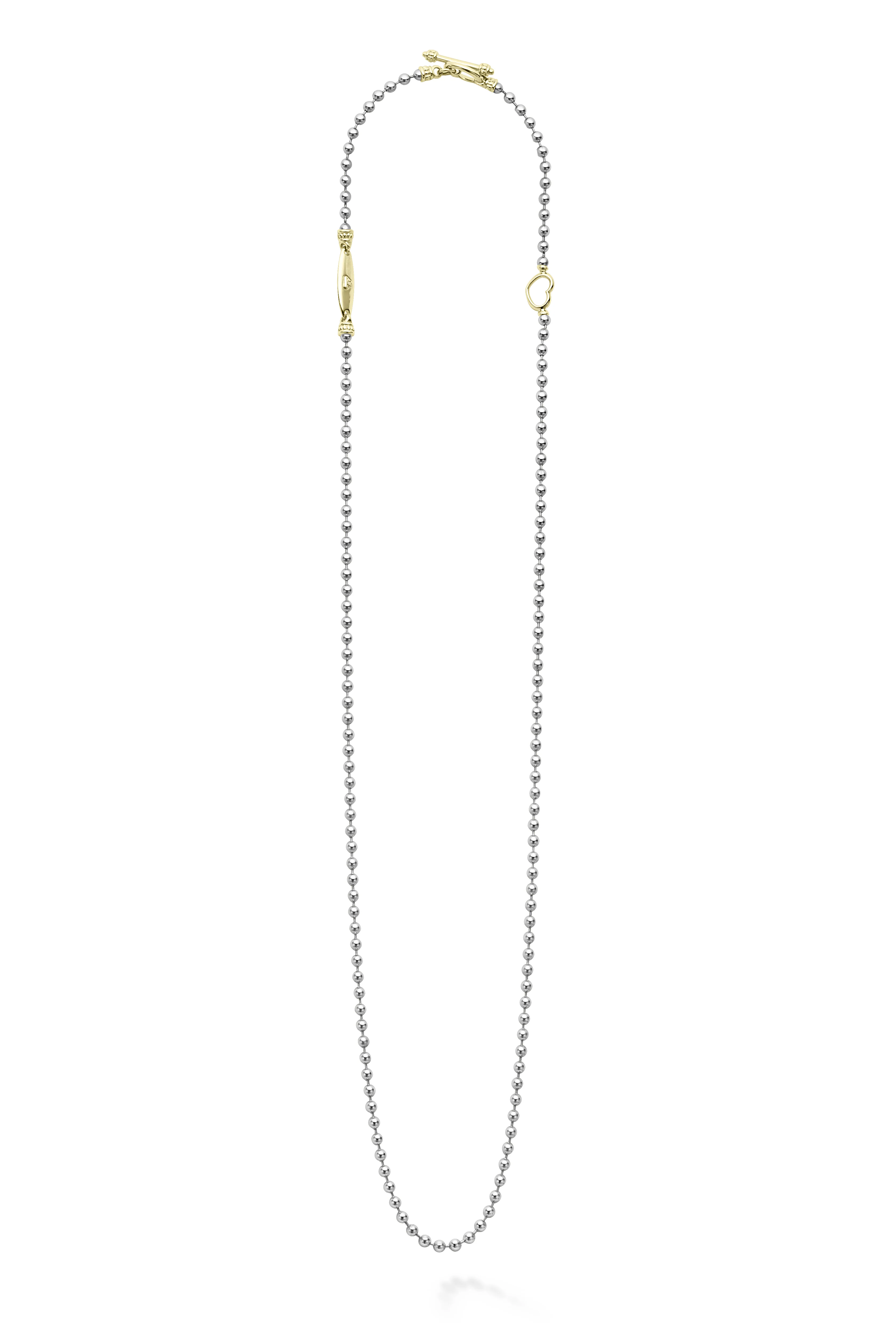 LAGOS Signature Caviar Two-Tone Beaded Toggle Necklace - Image 2