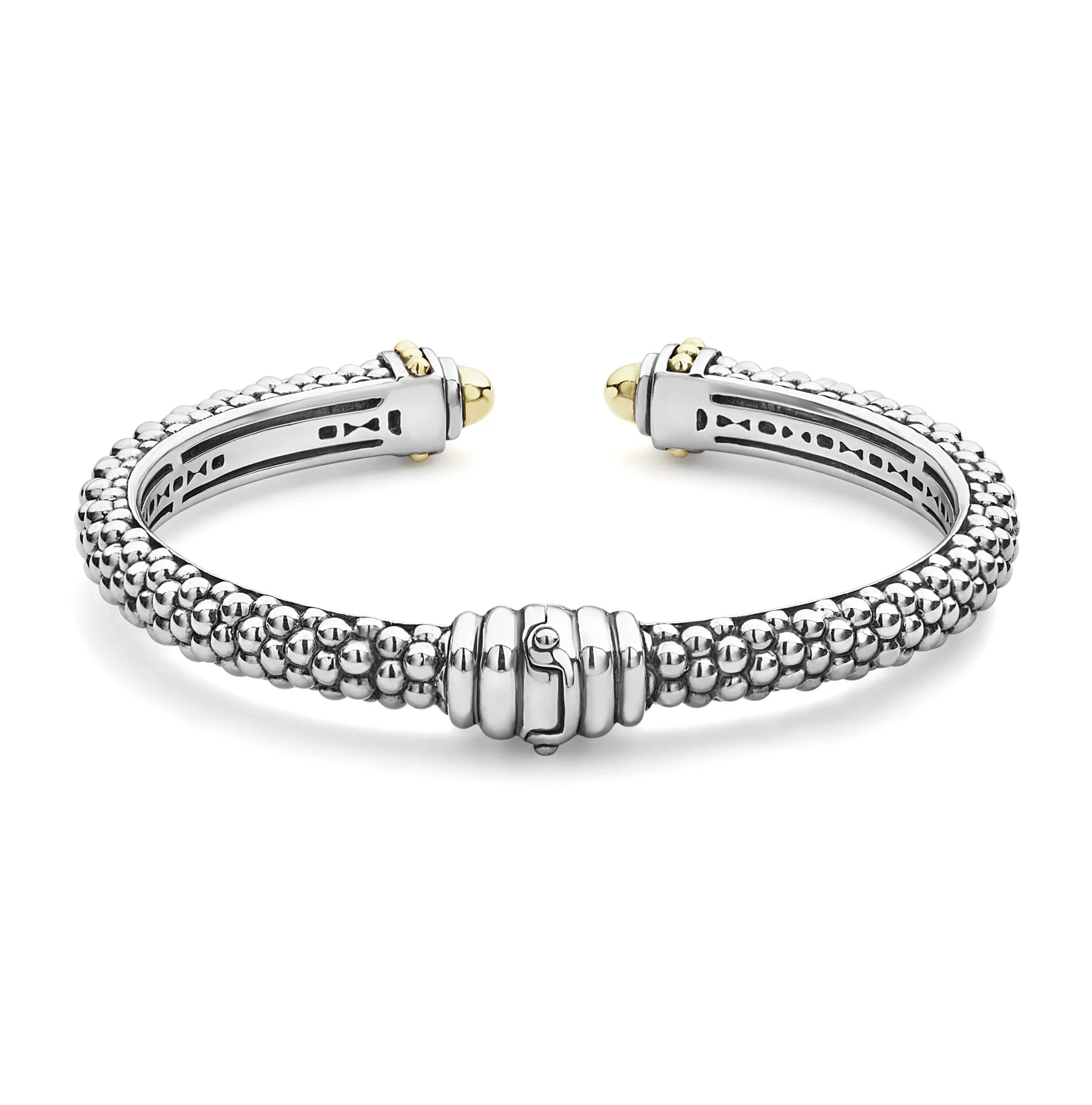 LAGOS Signature Caviar Two Tone Cuff Bracelet - Image 2