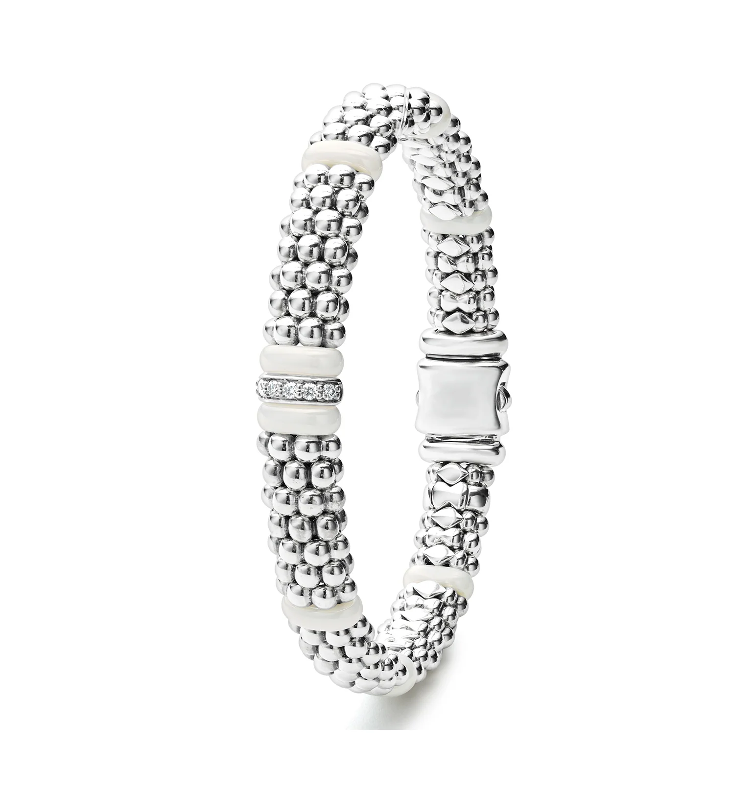 LAGOS White Caviar Single Station Diamond Caviar Bracelet - Image 2