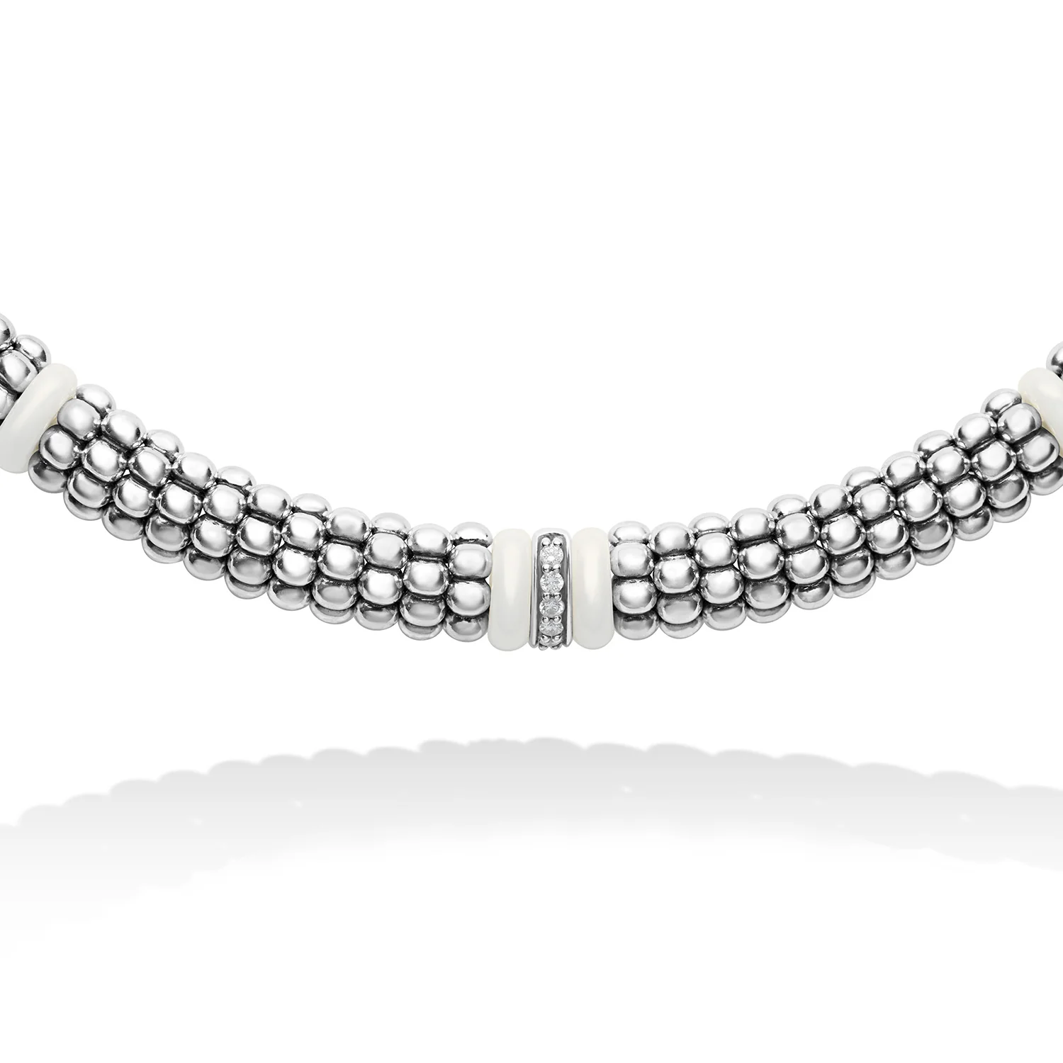 LAGOS White Caviar Single Station Diamond Caviar Necklace - Image 2