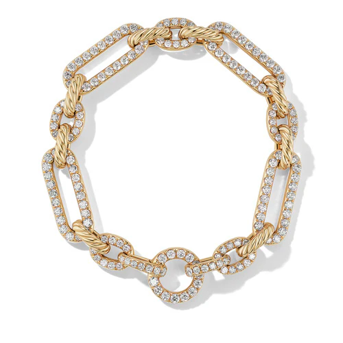 Lexington Chain Bracelet in 18K Yellow Gold with Full Pavé Diamonds - Image 2