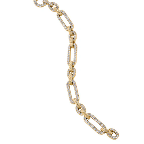 Lexington Chain Bracelet in 18K Yellow Gold with Full Pavé Diamonds - Image 3