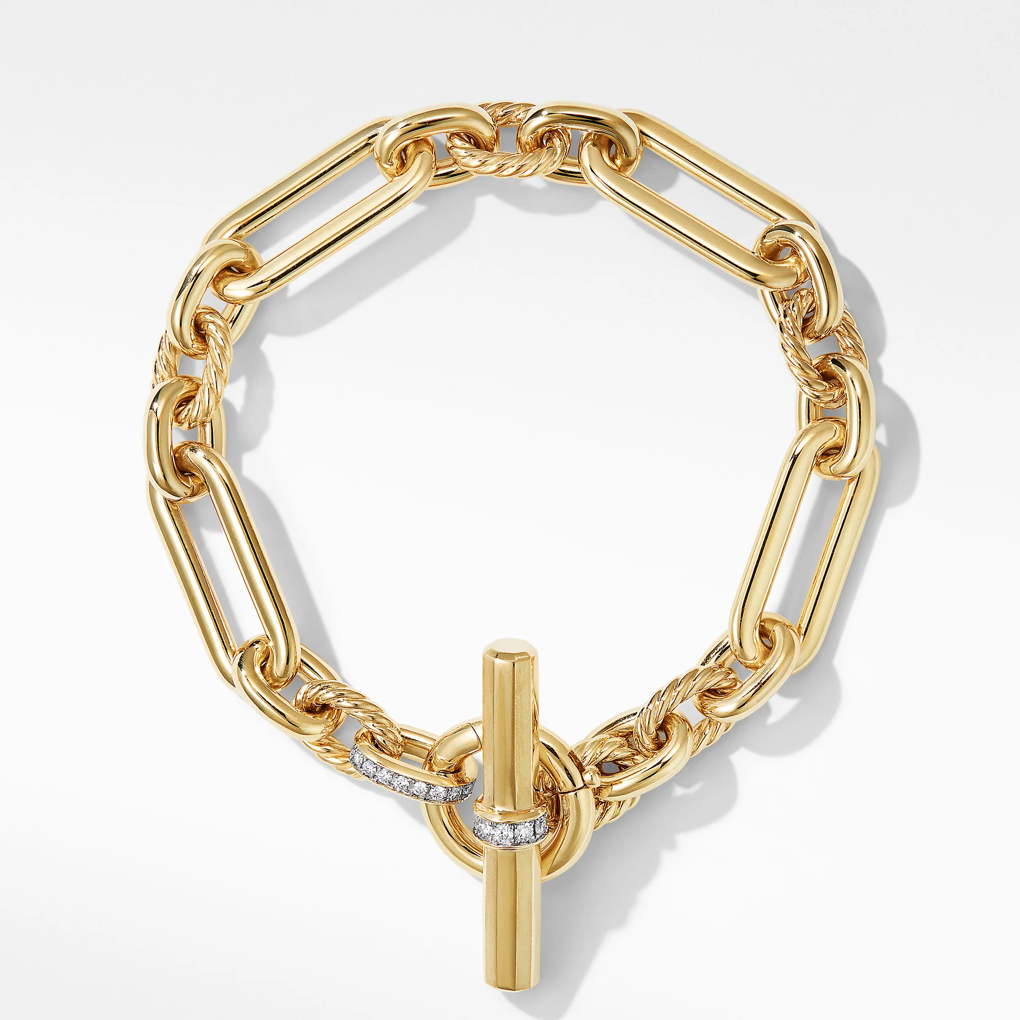 Lexington Chain Bracelet in Gold with Diamonds, Size Medium - Image 2