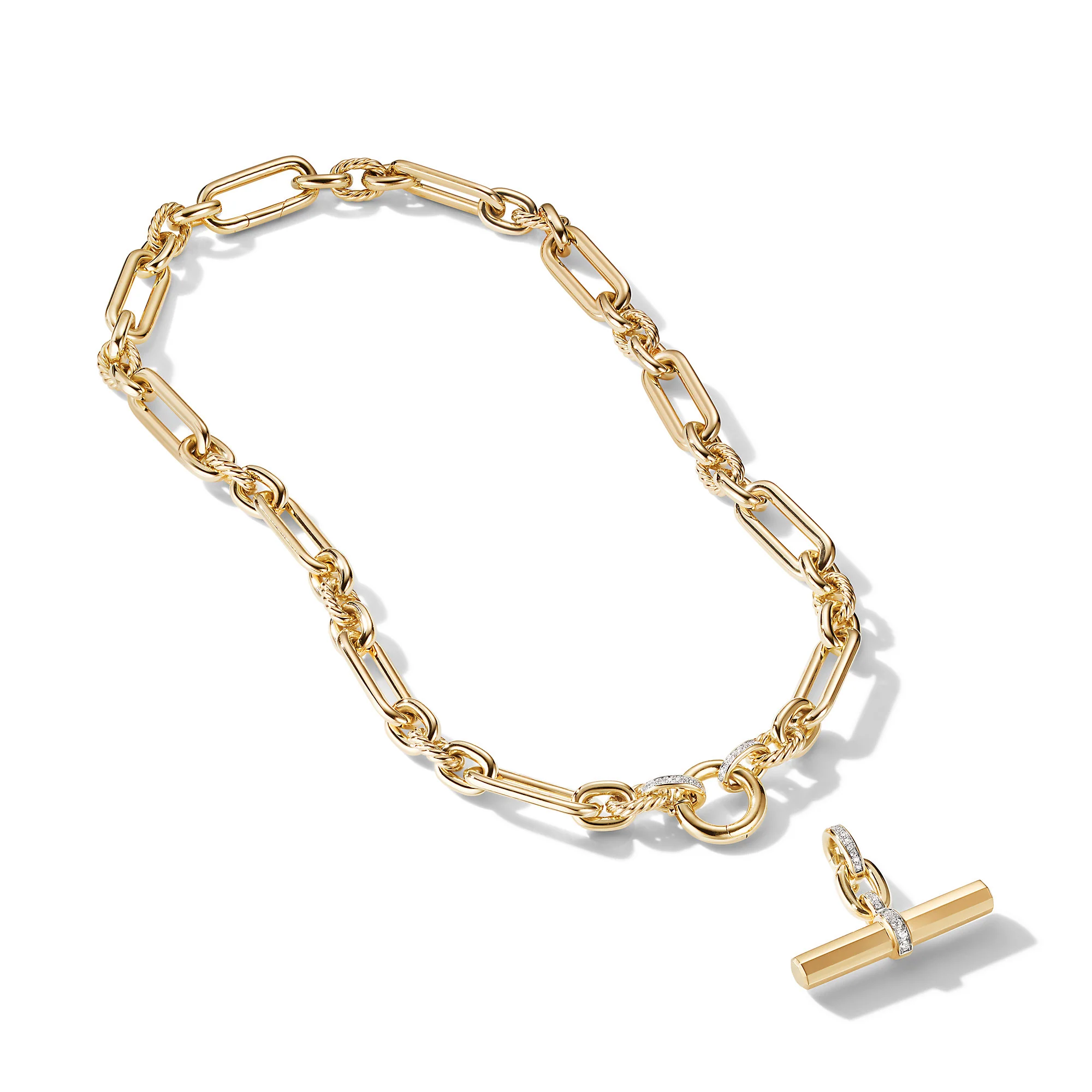 Lexington Chain Necklace in 18K Yellow Gold with Diamonds, 20" Length - Image 3