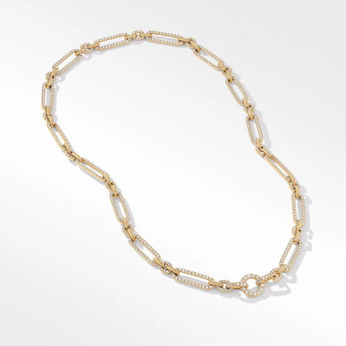 Lexington Chain Necklace in 18K Yellow Gold with Full Pavé Diamonds - Image 2