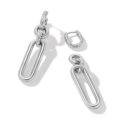 Lexington Double Link Drop Earrings in Sterling Silver - Image 3