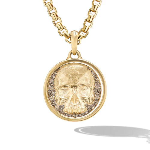Life and Death Duality Amulet in 18K Yellow Gold with Diamonds - Image 2
