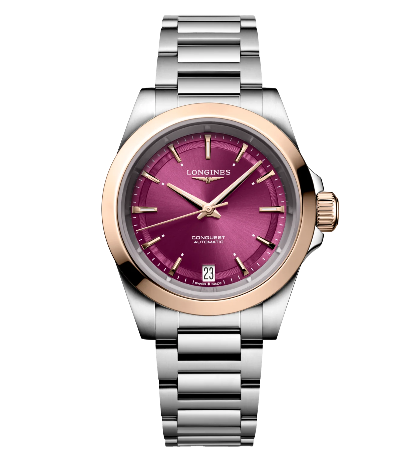 Longines Conquest 34mm Watch with Purple Dial