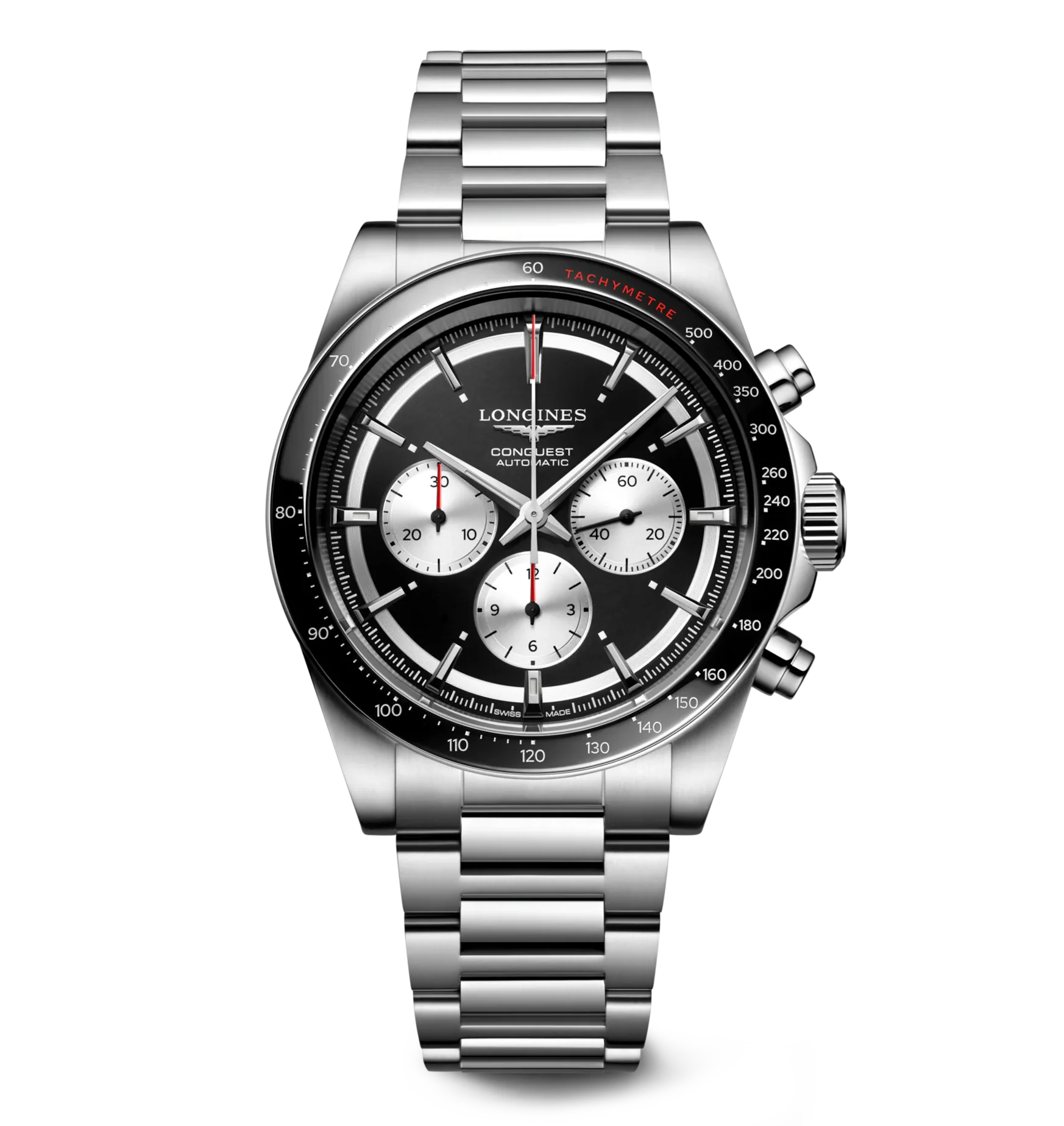 Longines Conquest 42mm Watch with Black Dial