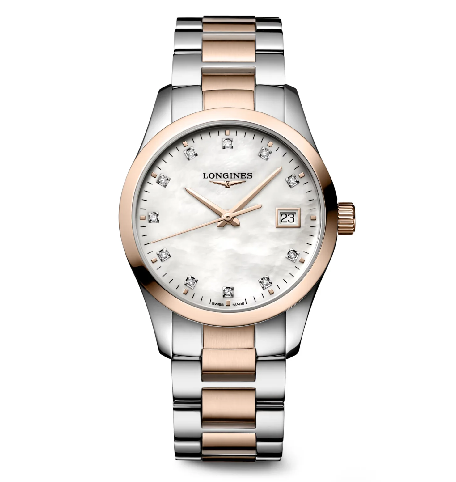 Longines Conquest Classic 34mm Watch with Mother of Pearl Dial