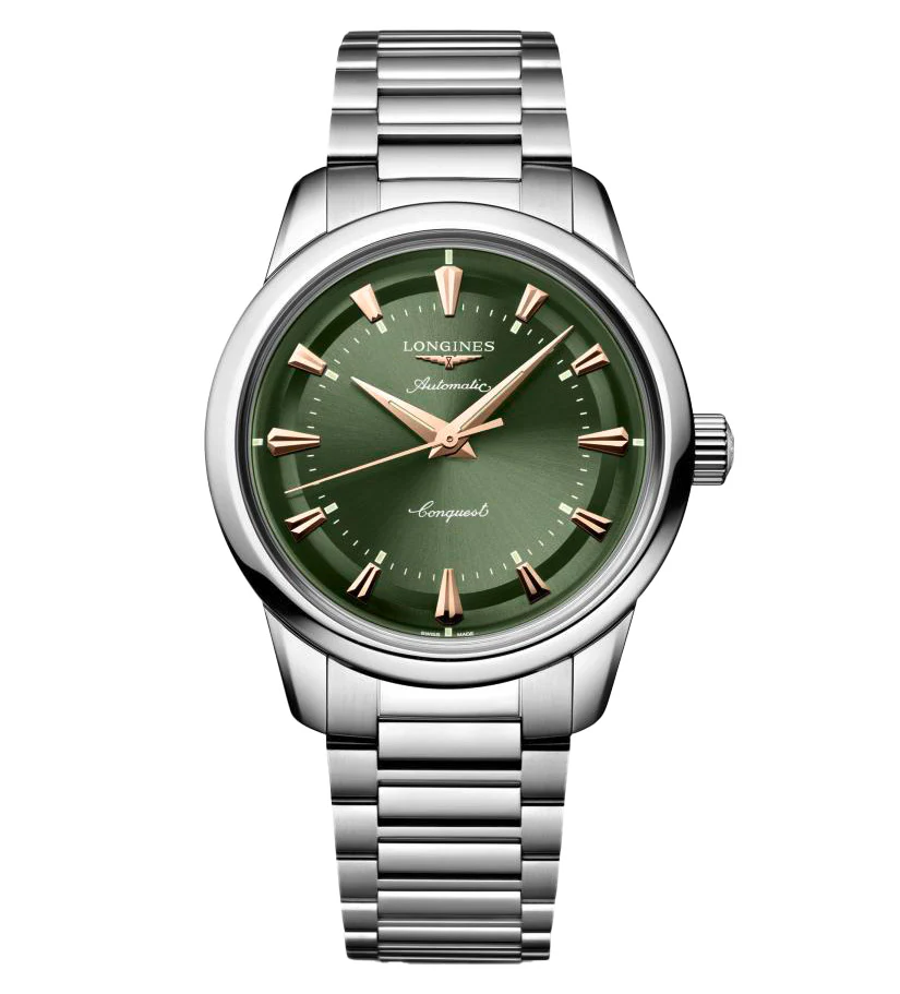 Longines Conquest Heritage 38mm Watch with Green Dial