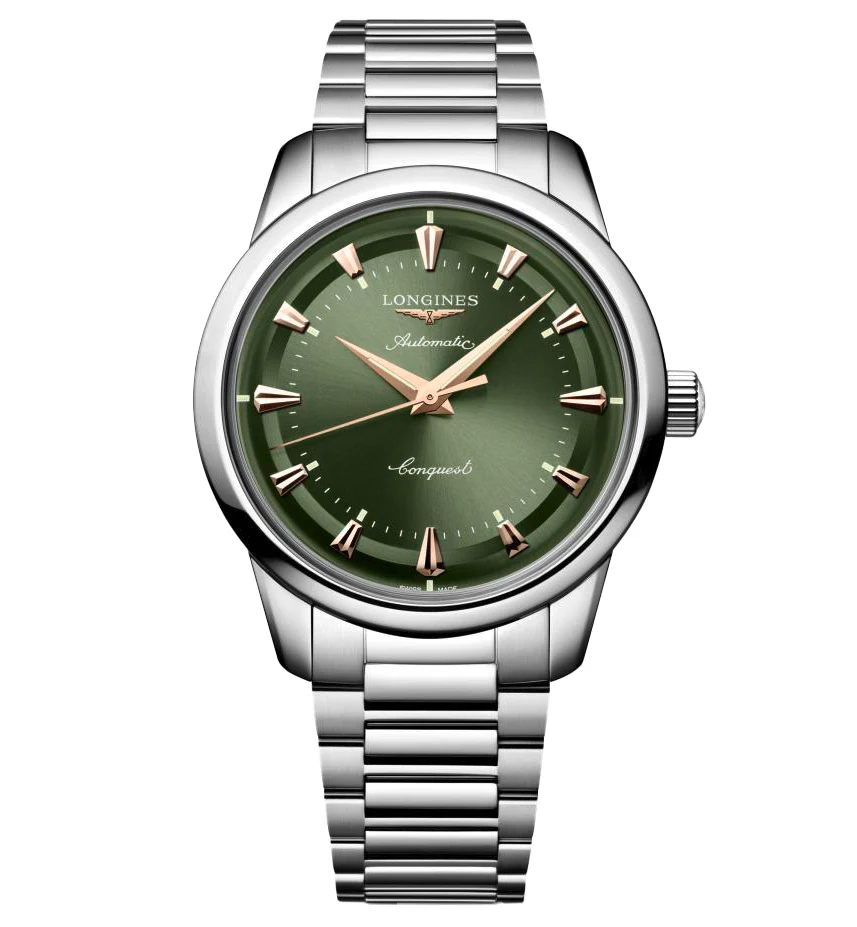 Longines Conquest Heritage 40mm Watch with Green Dial