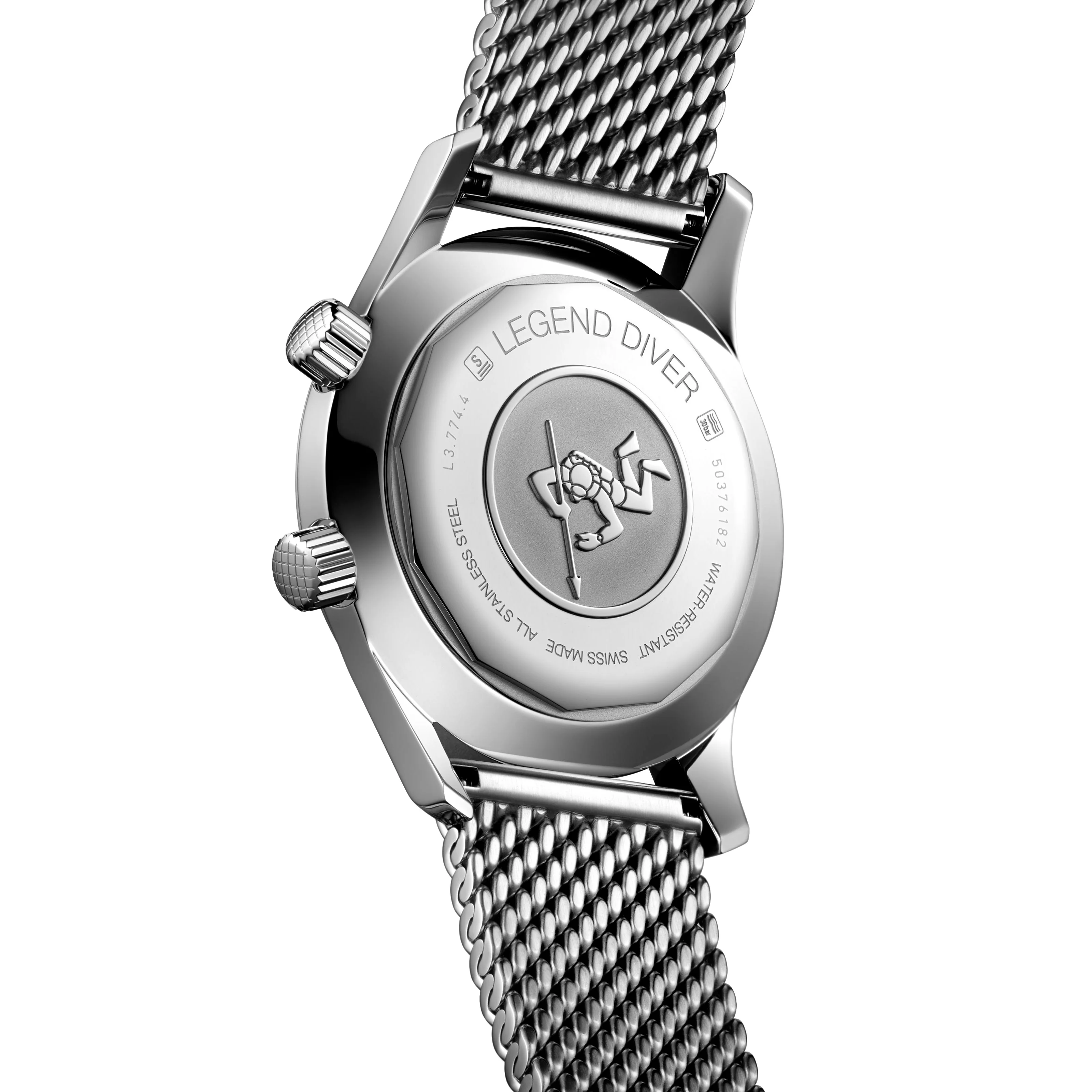 Longines Heritage Legend Collection Diver 42mm Black Dial Mesh Bracelet Gent's Watch - Image 3