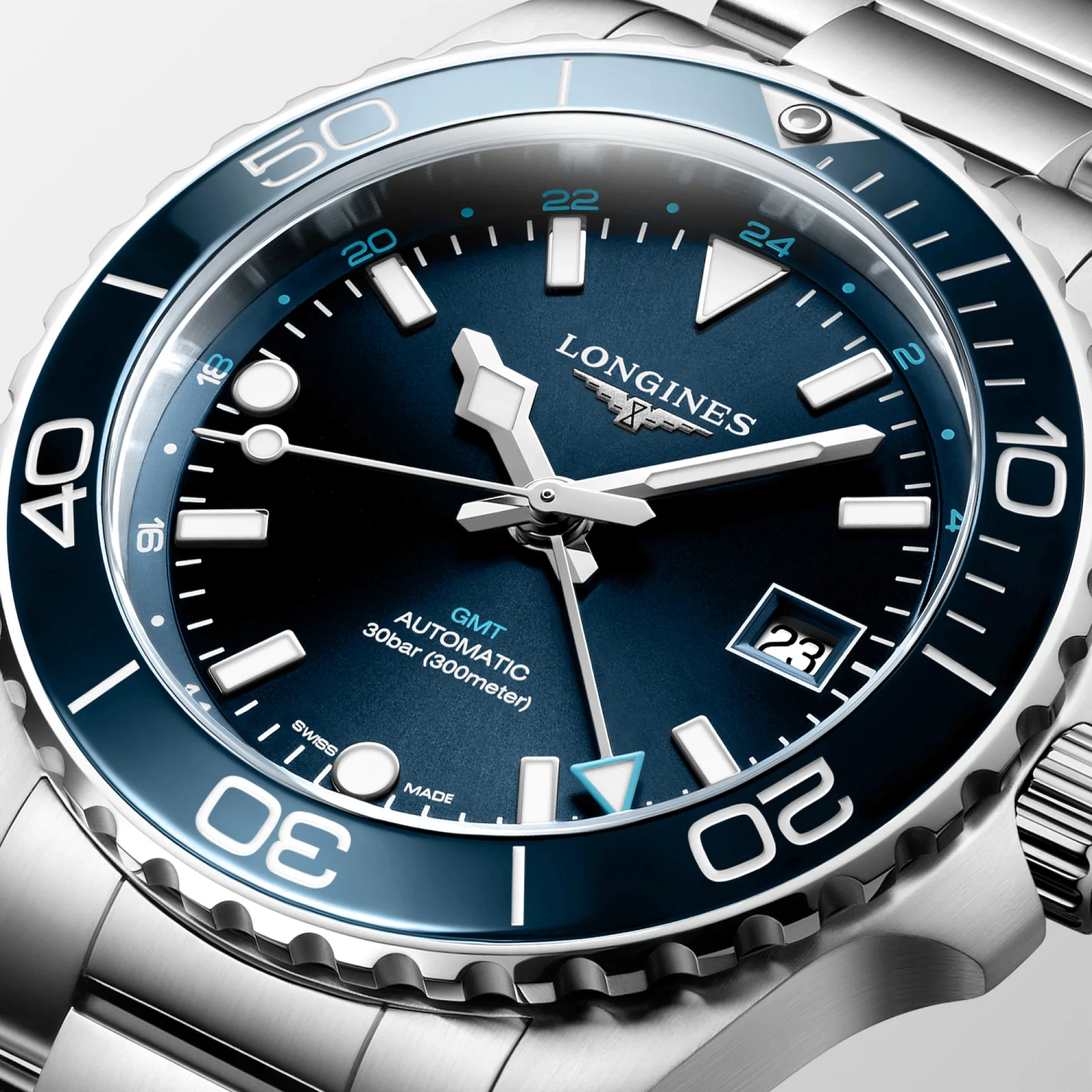 Longines Hydroconquest GMT 41mm Watch with Sunray Blue Dial - Image 2
