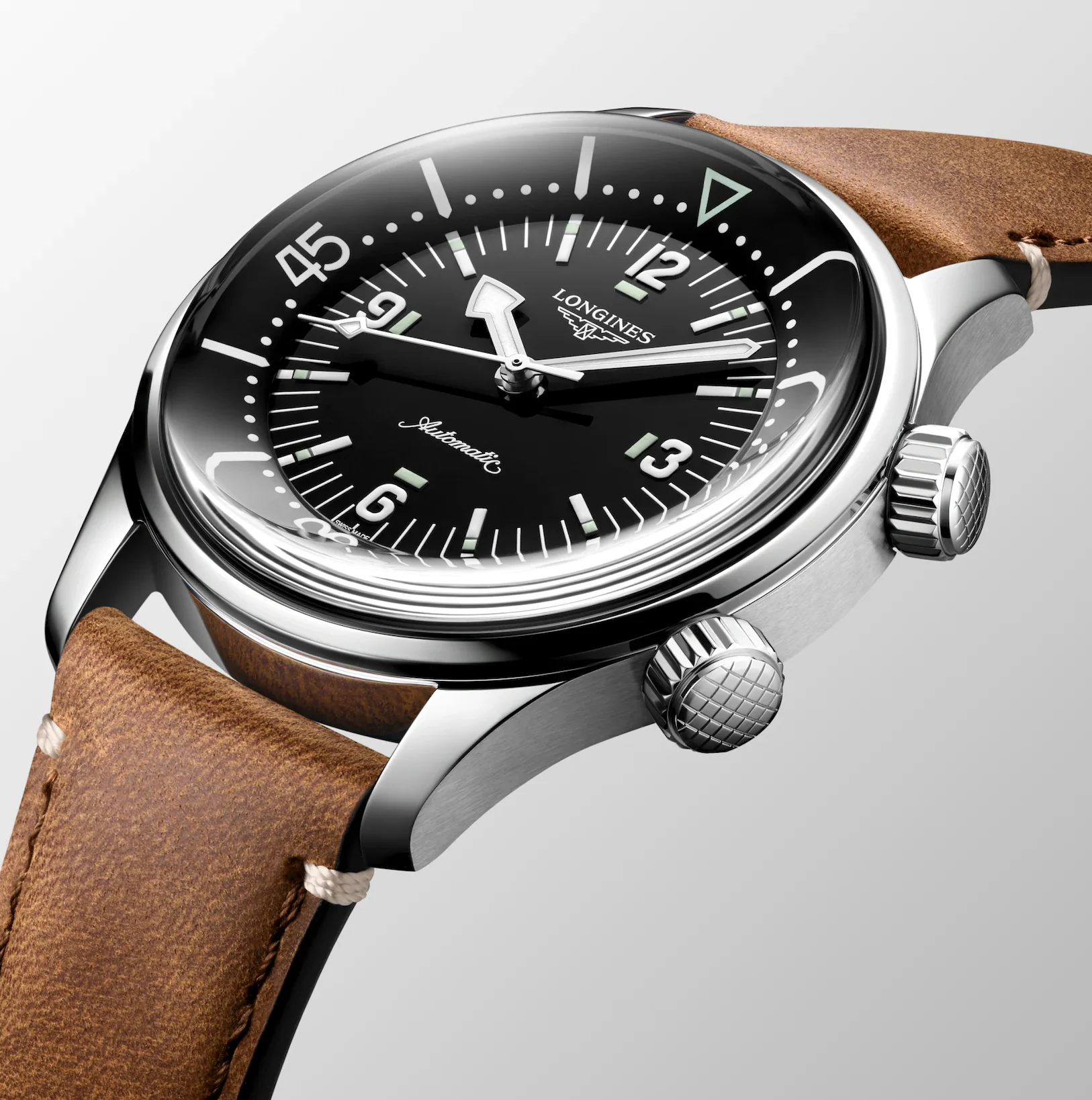 Longines Legend Diver 39mm Watch with Leather Strap - Image 2
