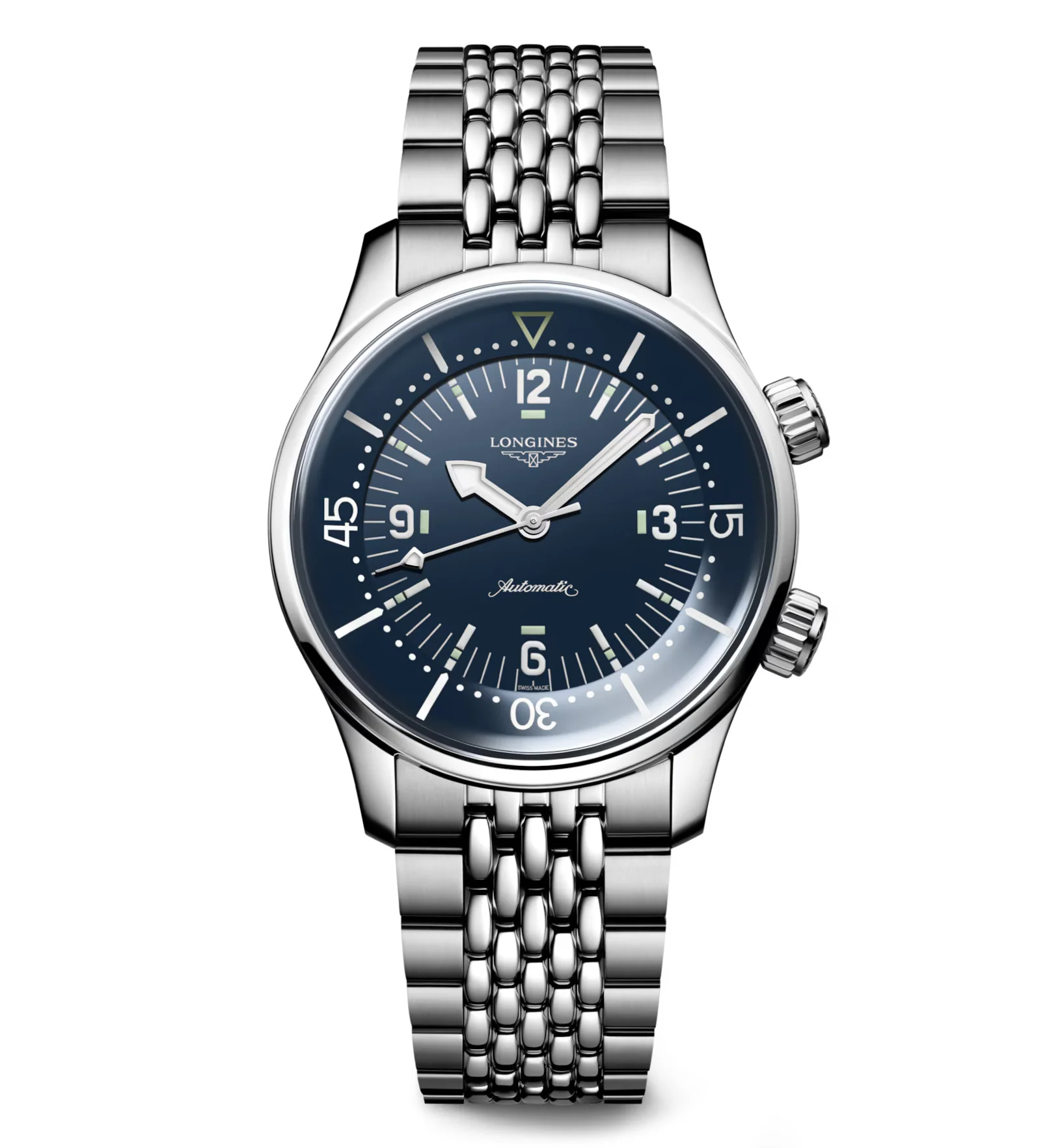 Longines Legend Diver 39mm Watch with Stainless Steel Bracelet