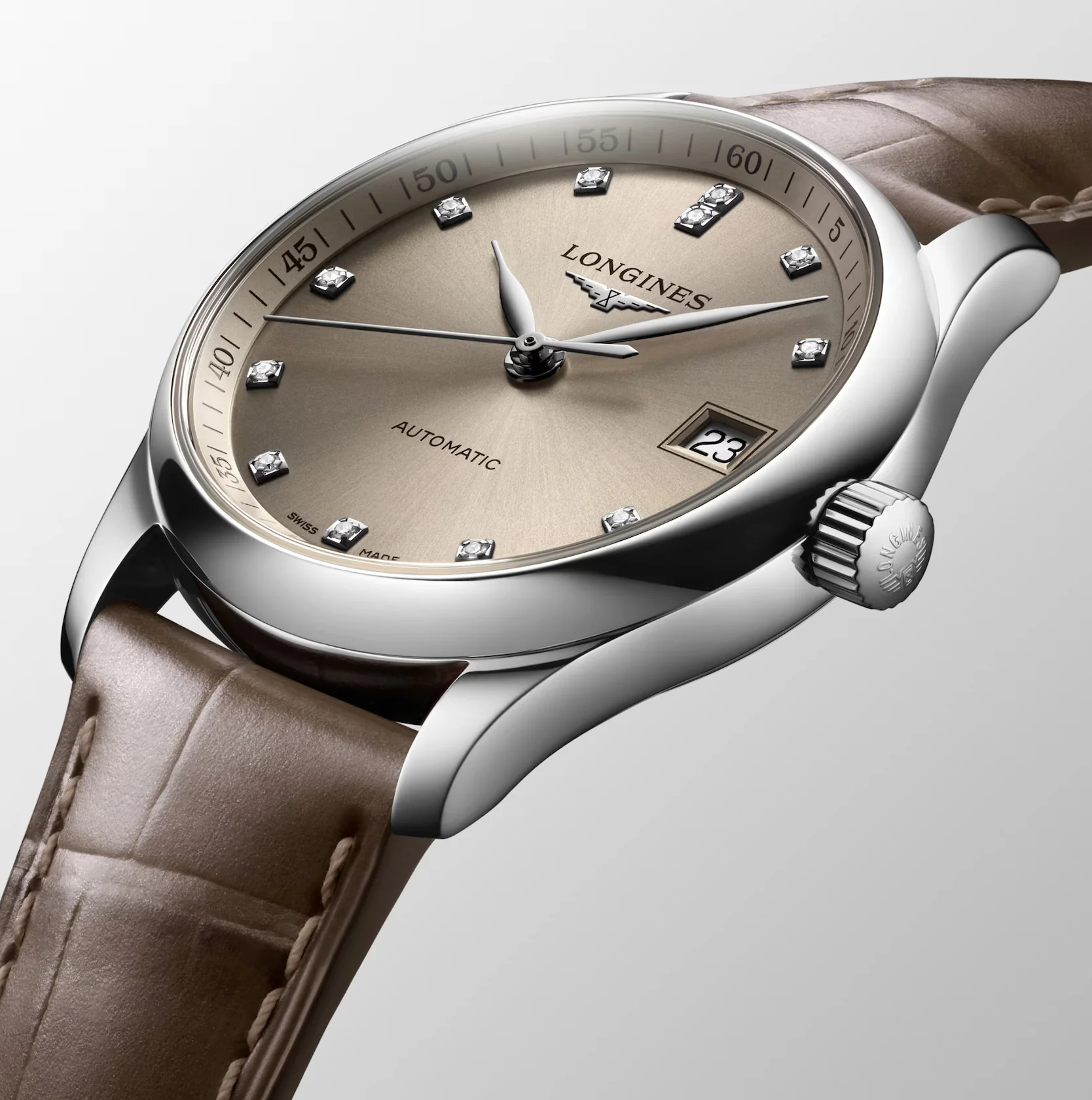 Longines Master 34mm Watch with Beige Dial - Image 2