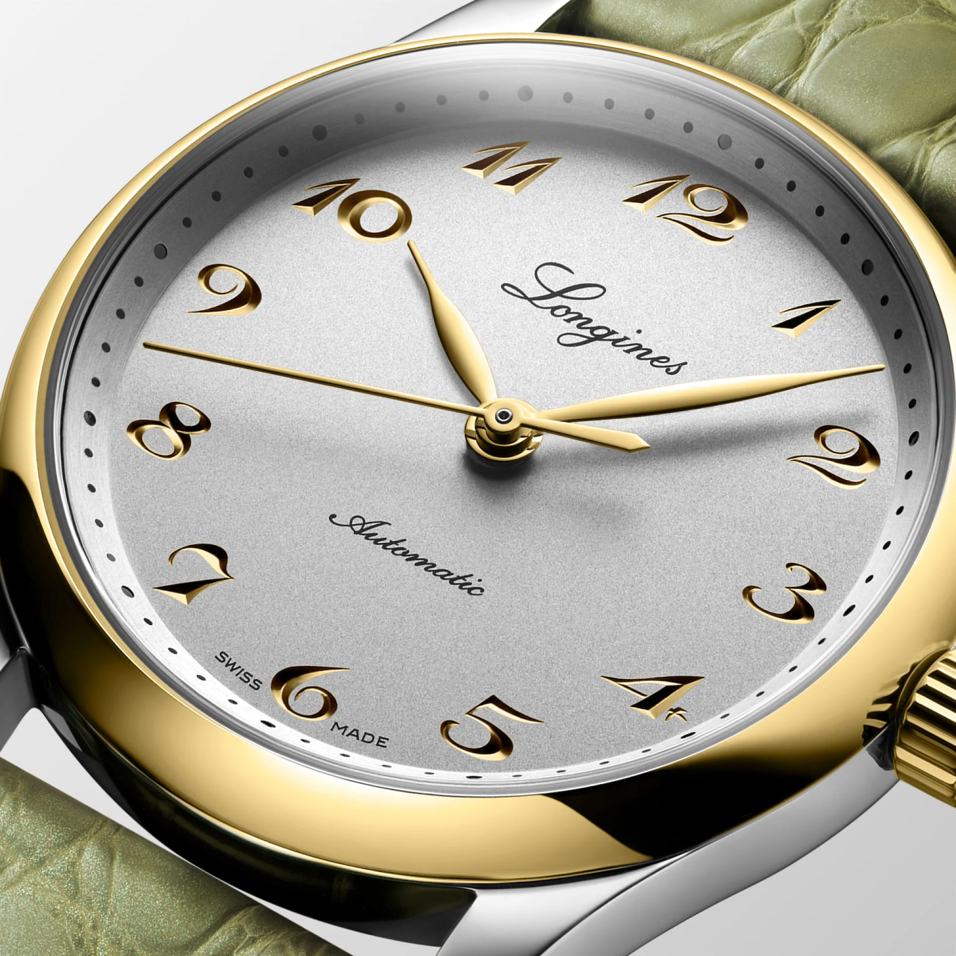 Longines Master 34mm Watch with Green Leather Strap - Image 2