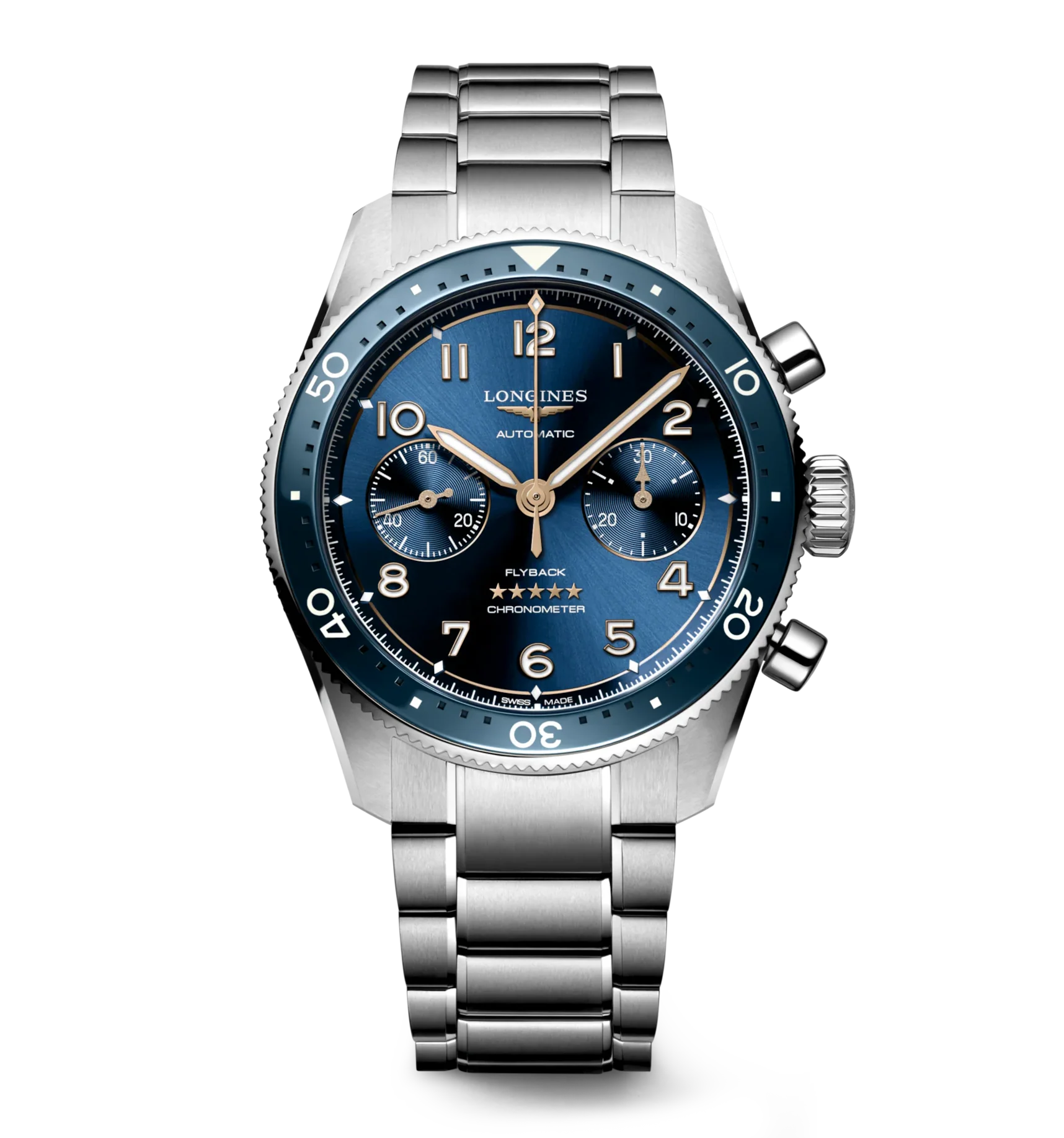 Longines Spirit Flyback 42mm Watch with Blue Dial