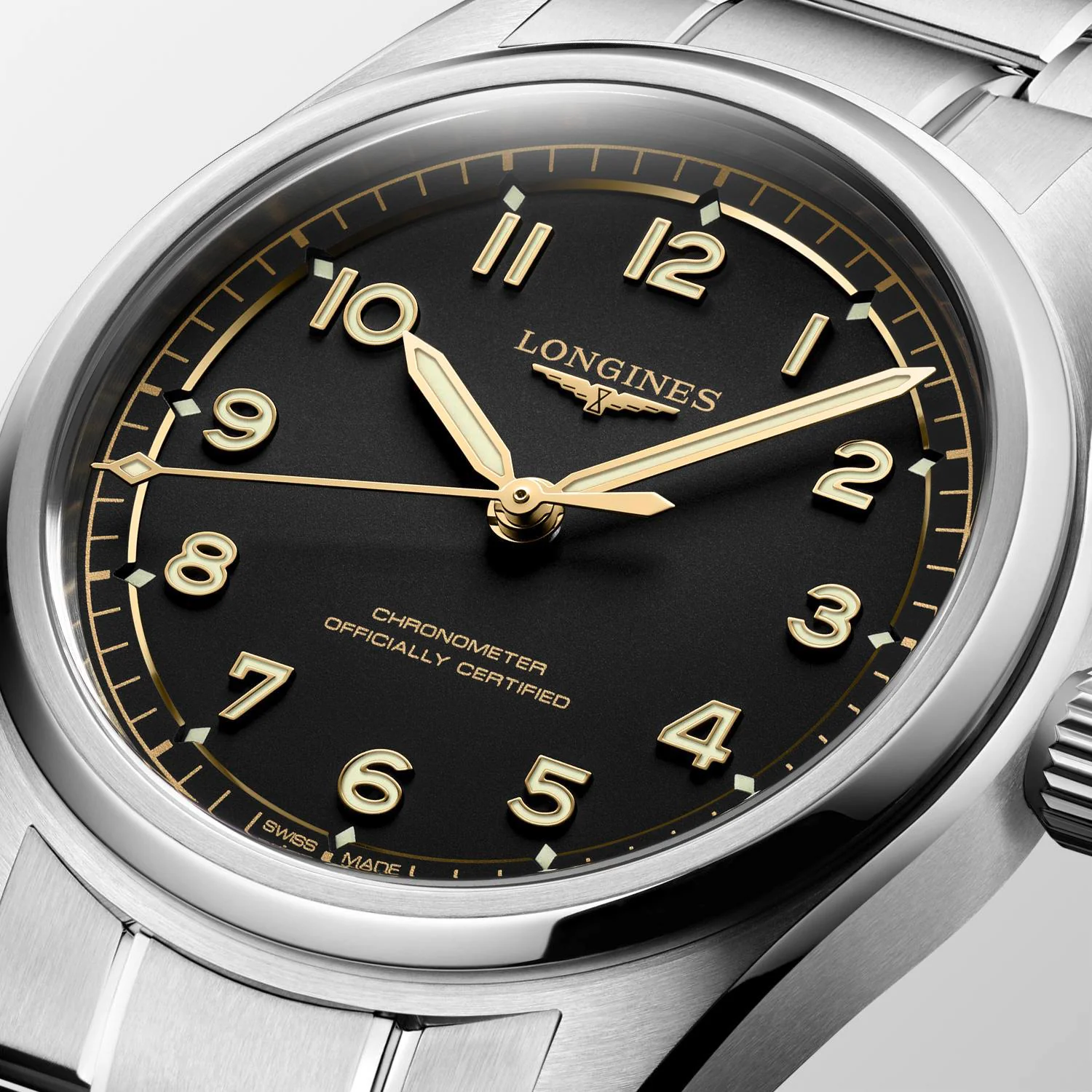 Longines Spirit Pilot 39mm Watch with Stainless Steel Bracelet - Image 2