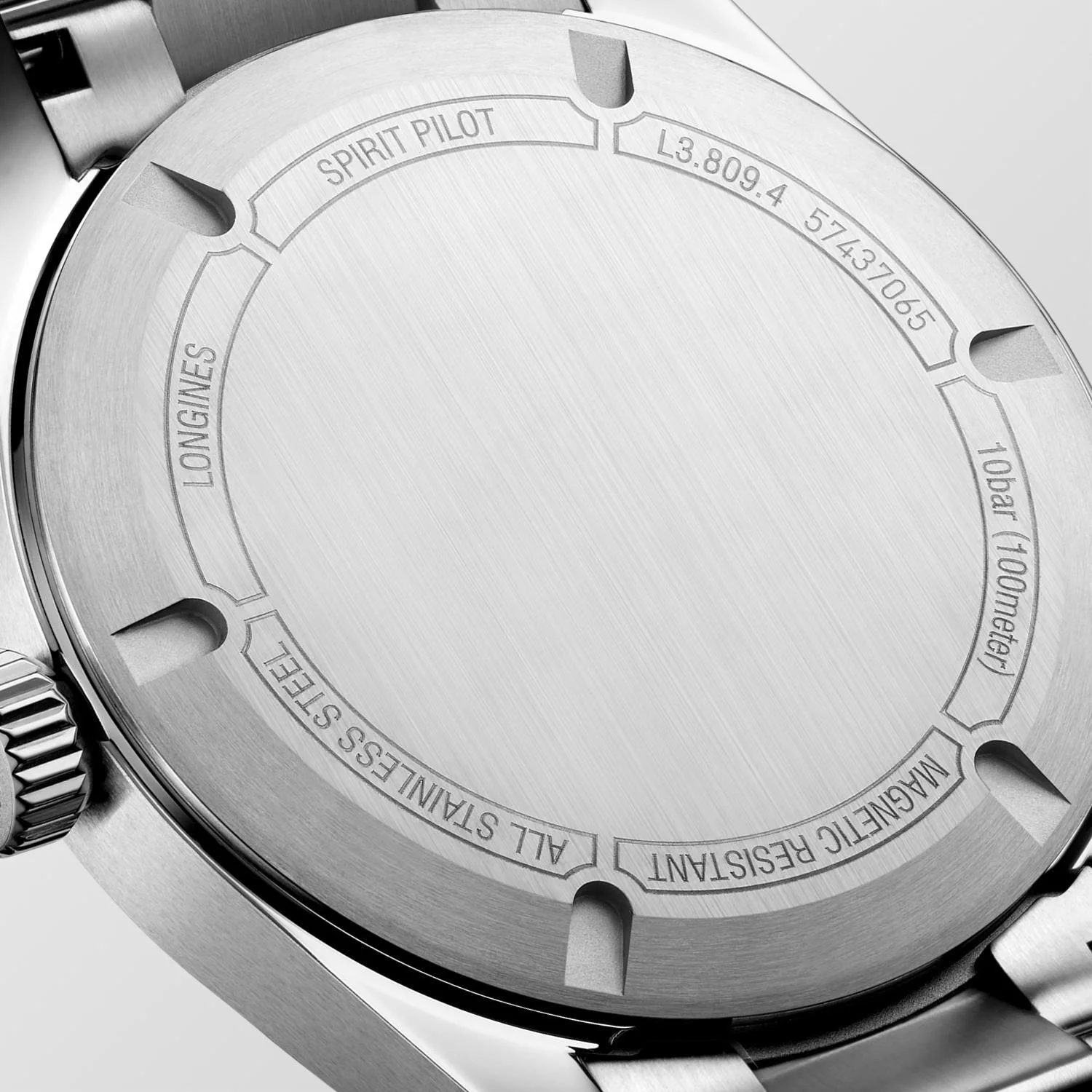 Longines Spirit Pilot 39mm Watch with Stainless Steel Bracelet - Image 3