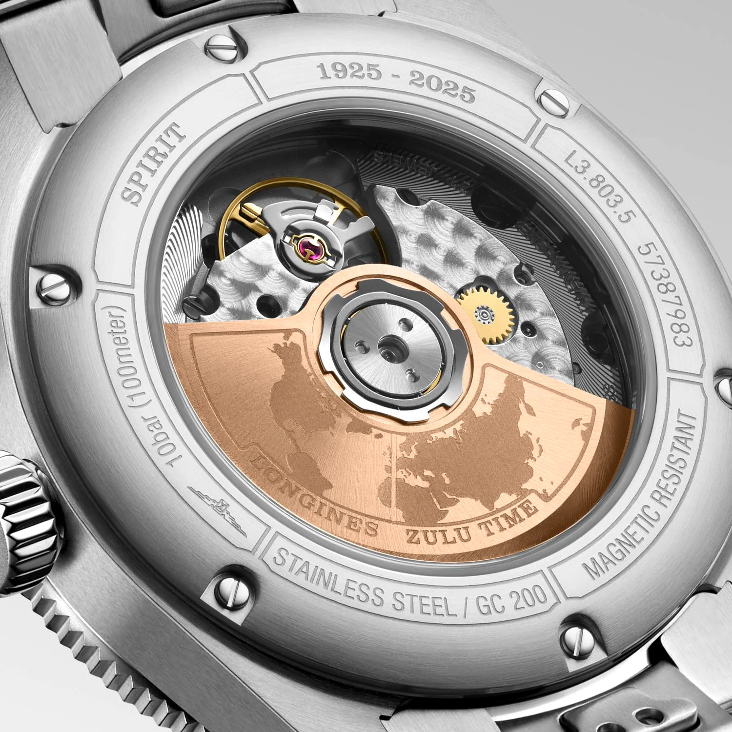 Longines Spirit Zulu Time 1925, 39mm Watch with Black Dial - Image 3