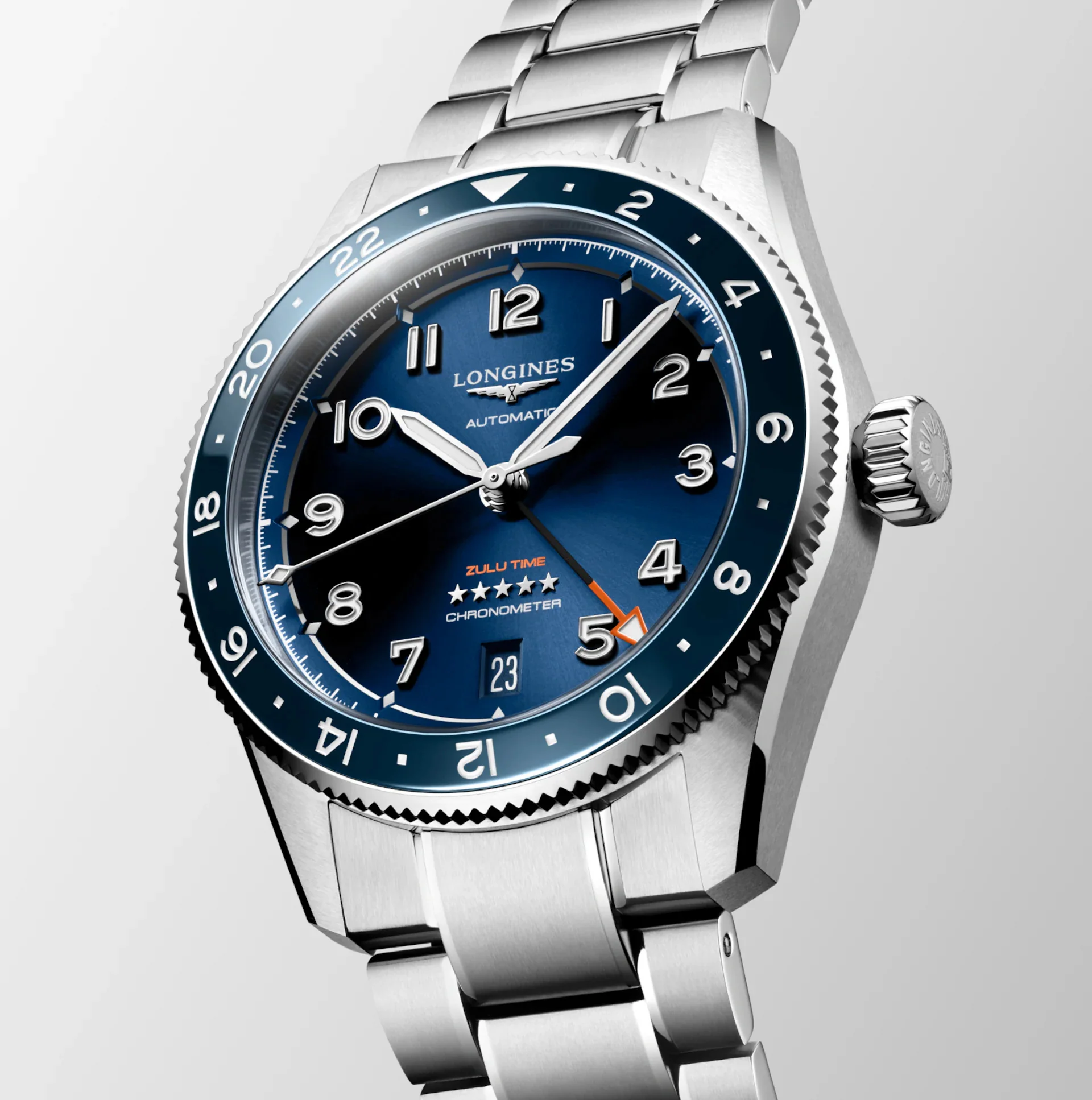 Longines Spirit Zulu Time 39mm Watch with Blue Dial - Image 2