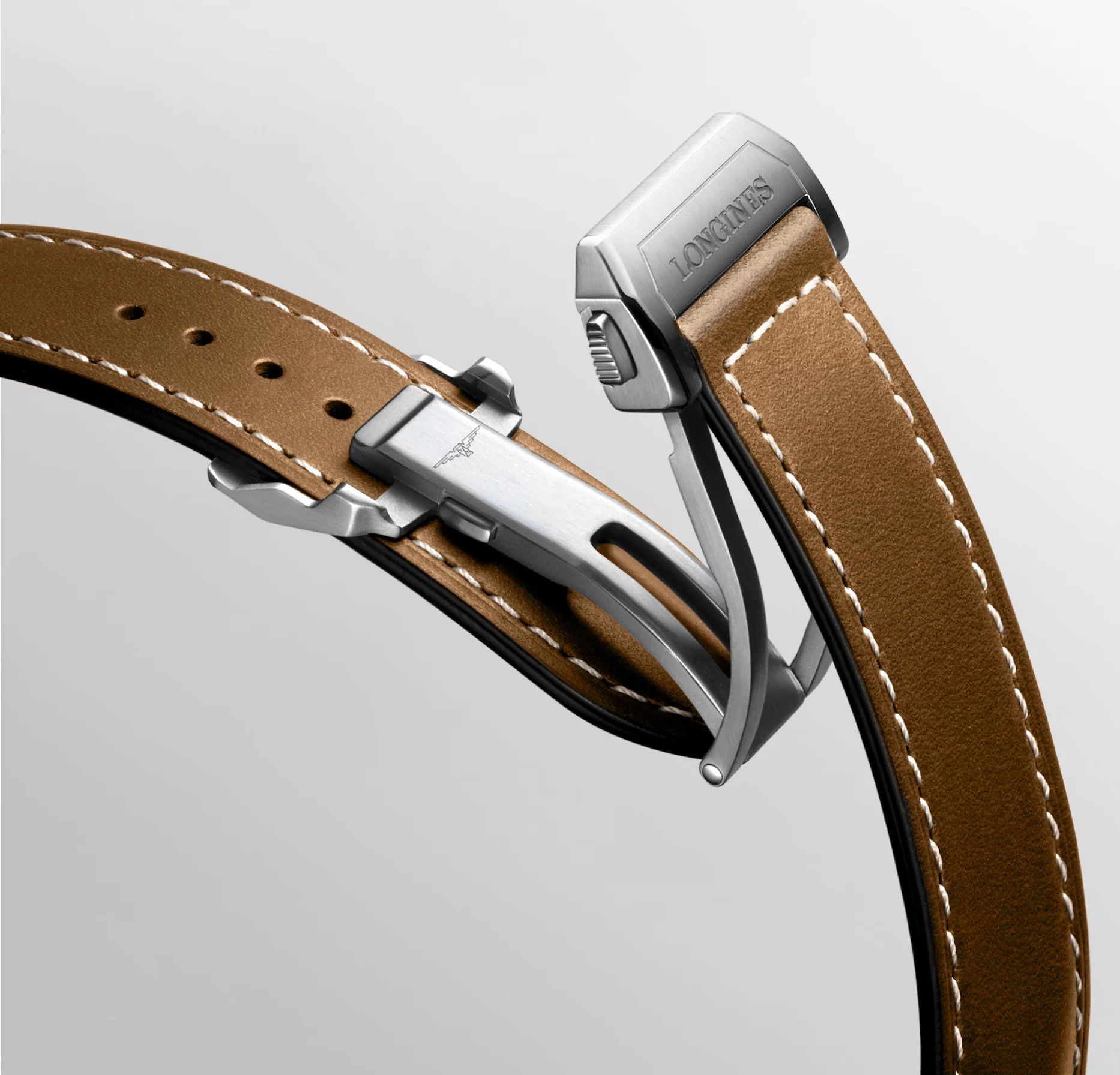 Longines Spirit Zulu Time 39mm Watch with Brown Leather Strap - Image 4