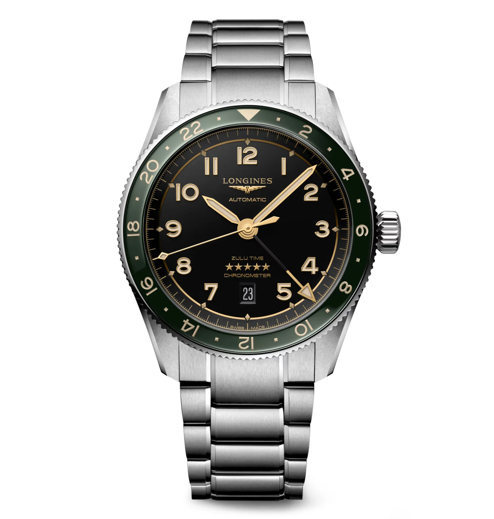Longines Spirit Zulu Time 42mm Watch with Anthracite Dial