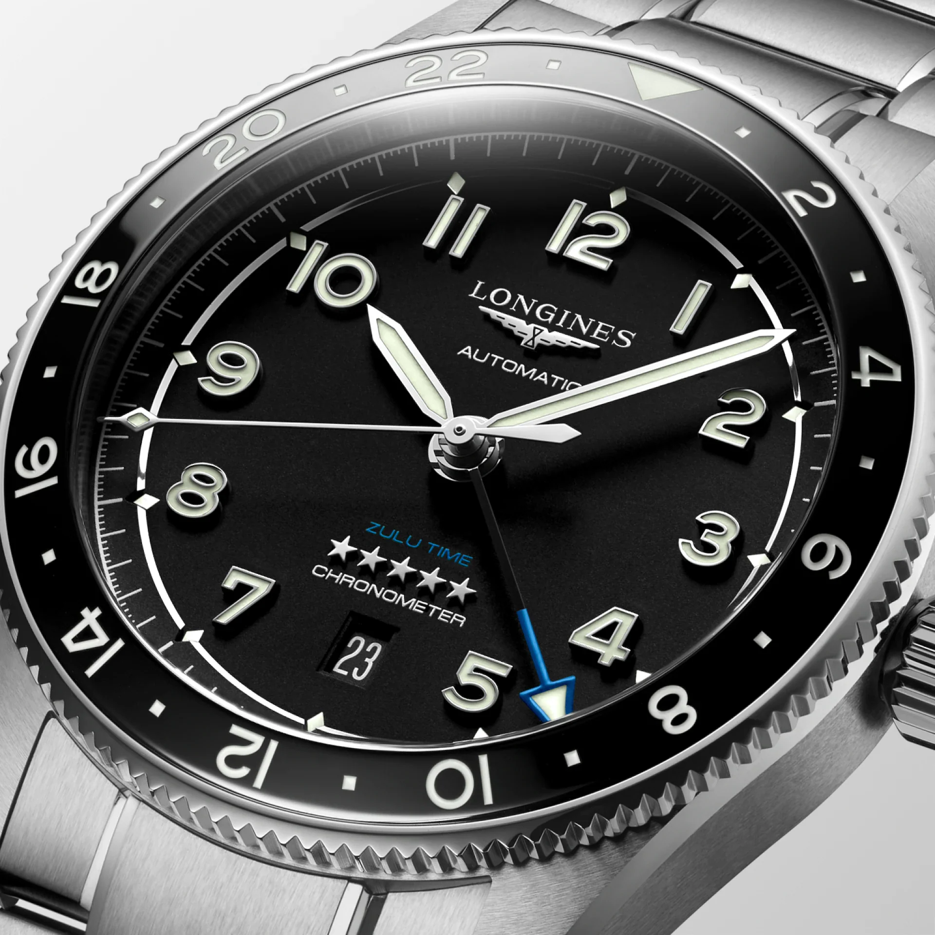 Longines Spirit Zulu Time 42mm Watch with Black Dial - Image 2