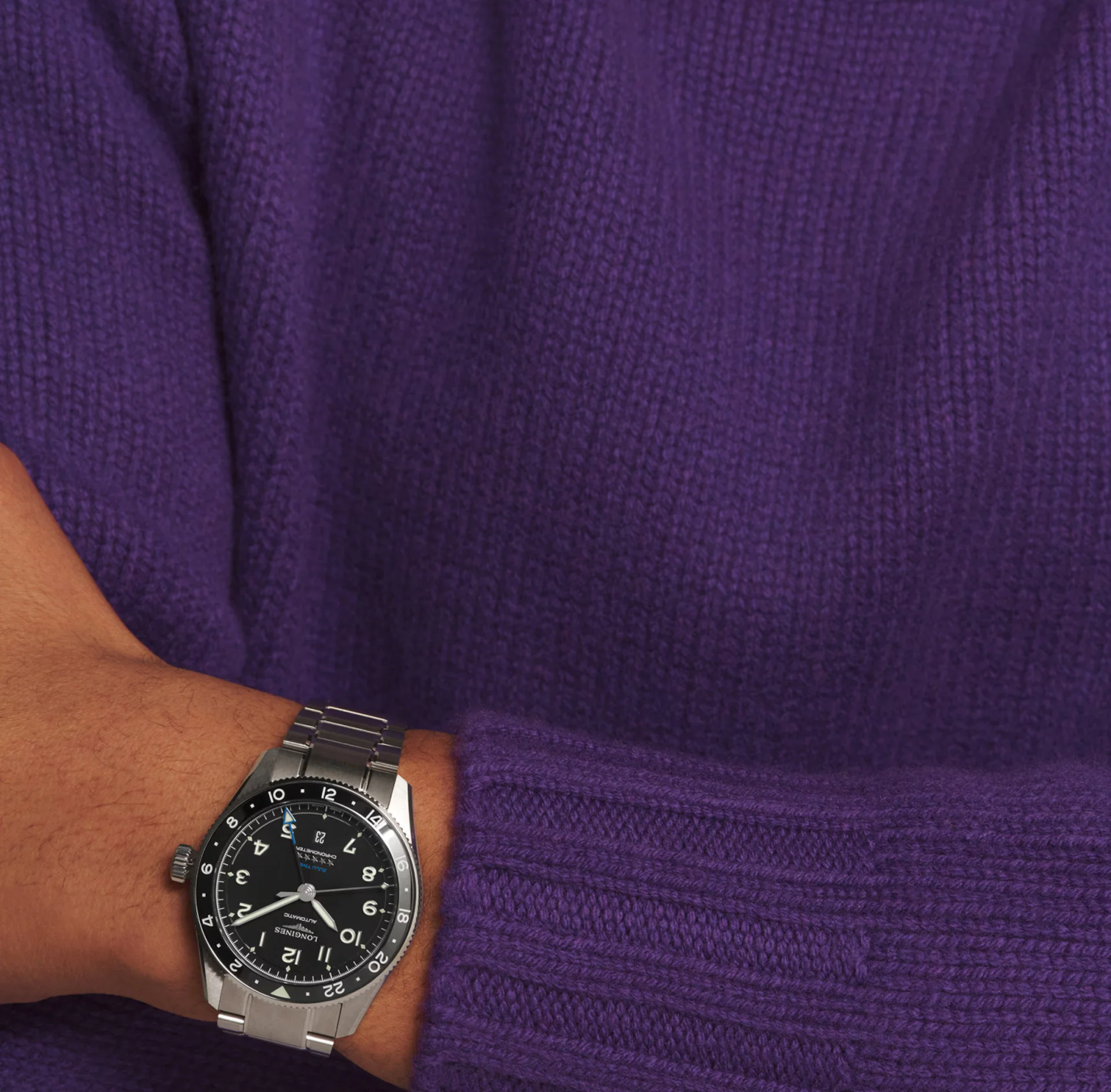 Longines Spirit Zulu Time 42mm Watch with Black Dial - Image 4