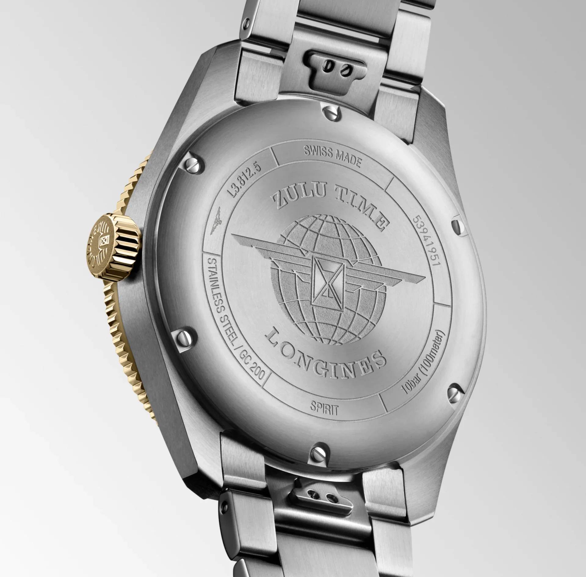Longines Spirit Zulu Time 42mm Watch with Stainless Steel Bracelet - Image 2