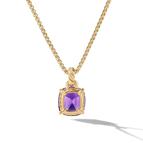 Marbella Pendant in 18K Yellow Gold with Amethyst, 12mm - Image 2