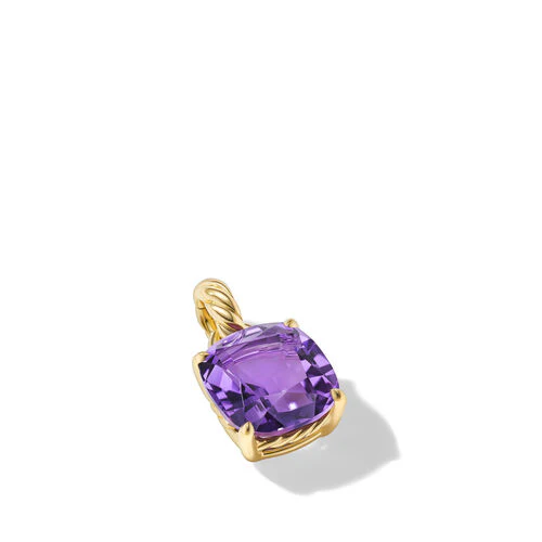 Marbella Pendant in 18K Yellow Gold with Amethyst, 12mm - Image 3