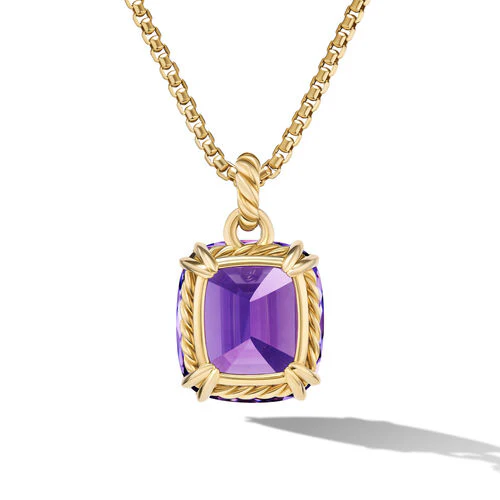 Marbella Pendant in 18K Yellow Gold with Amethyst, 22mm - Image 2