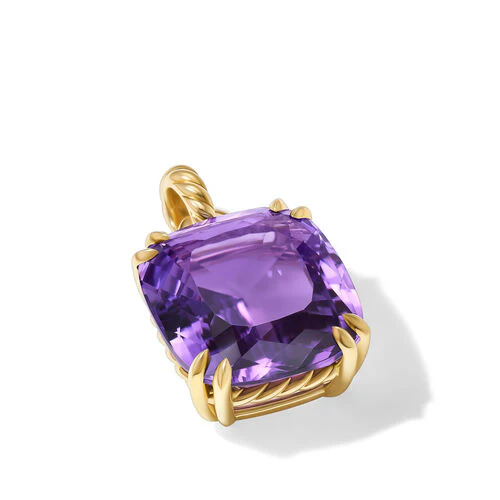Marbella Pendant in 18K Yellow Gold with Amethyst, 22mm - Image 3