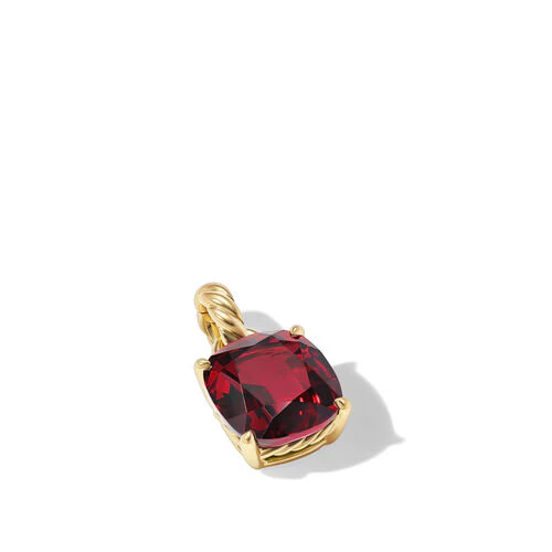 Marbella Pendant in 18K Yellow Gold with Rhodolite Garnet, 12mm - Image 3