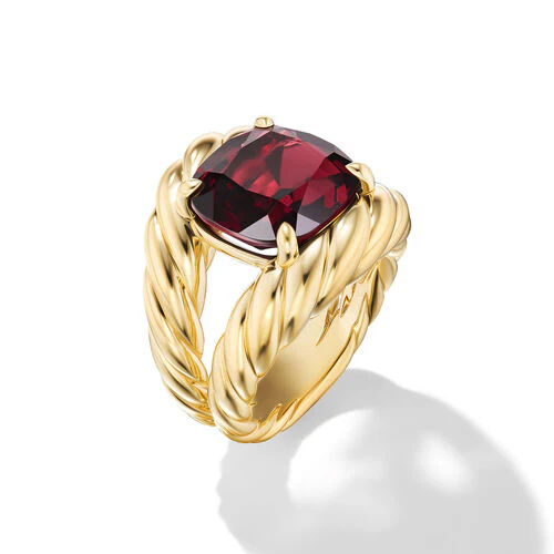 Marbella Ring in 18K Yellow Gold with Rhodolite Garnet, 20mm - Image 2