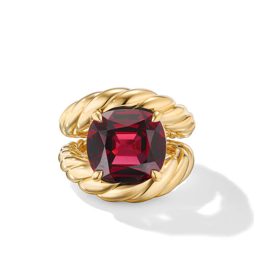Marbella Ring in 18K Yellow Gold with Rhodolite Garnet, 20mm - Image 3