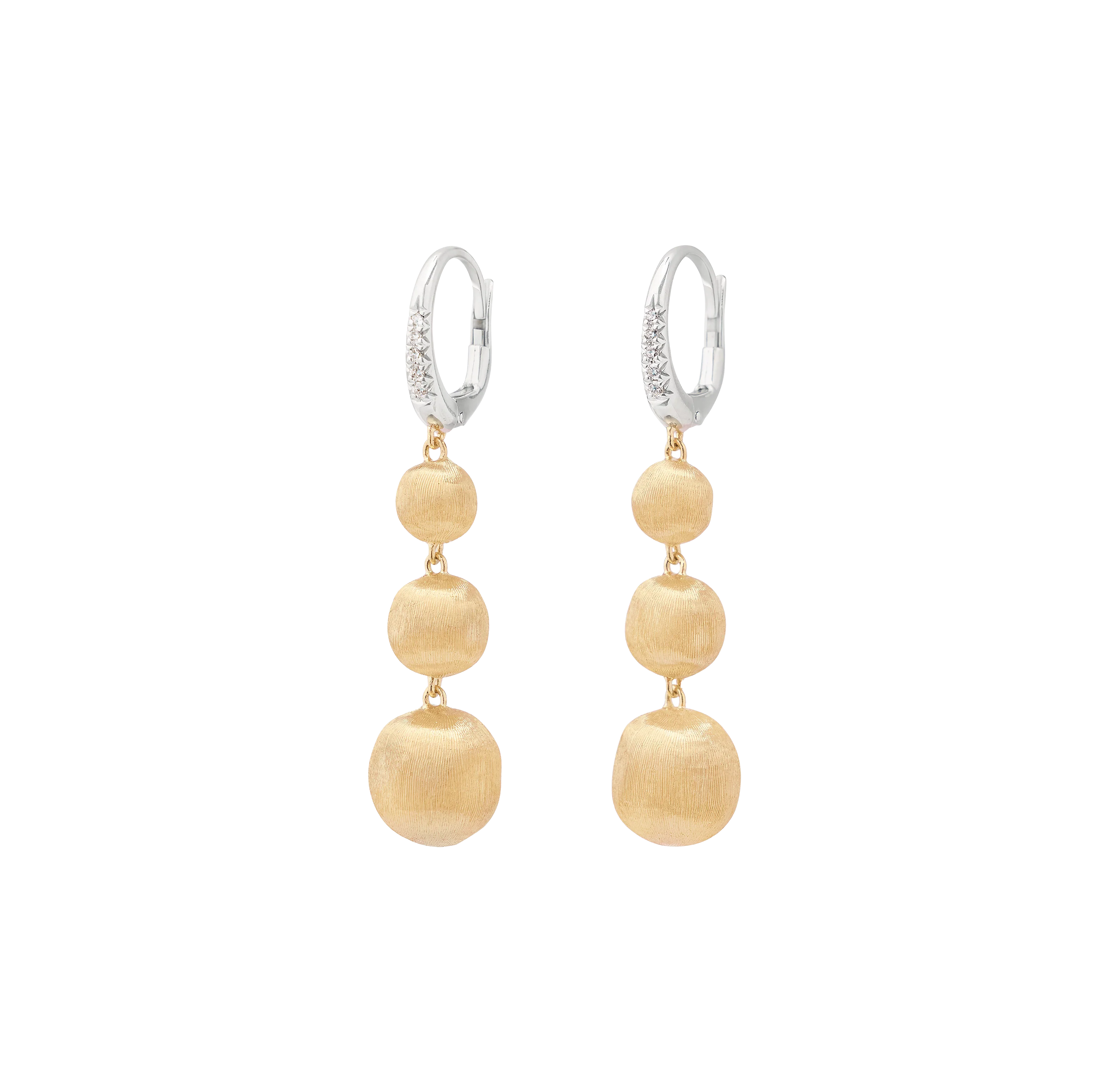 Marco Bicego Africa Diamond and Bead Long Drop Earrings