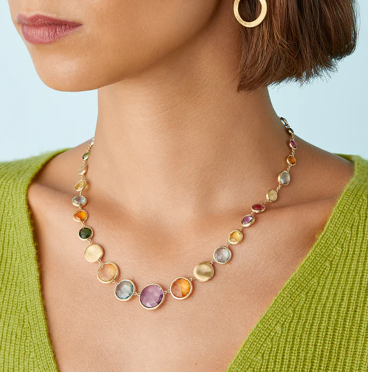 Marco Bicego Jaipur Color Yellow Gold and Mixed Gemstone Necklace - Image 2