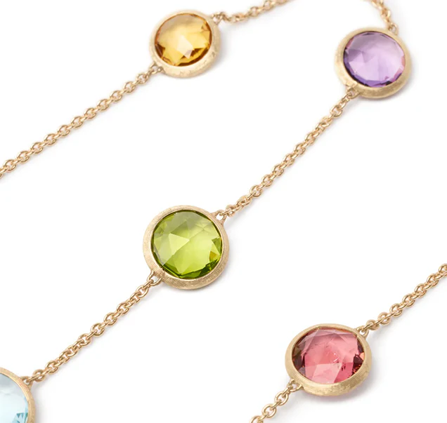 Marco Bicego Jaipur Color Yellow Gold Mixed Gemstone Necklace, 16.5" - Image 2