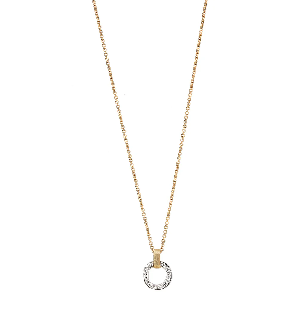 Marco Bicego Jaipur Mixed Metals Diamond Open Circle Pendant
