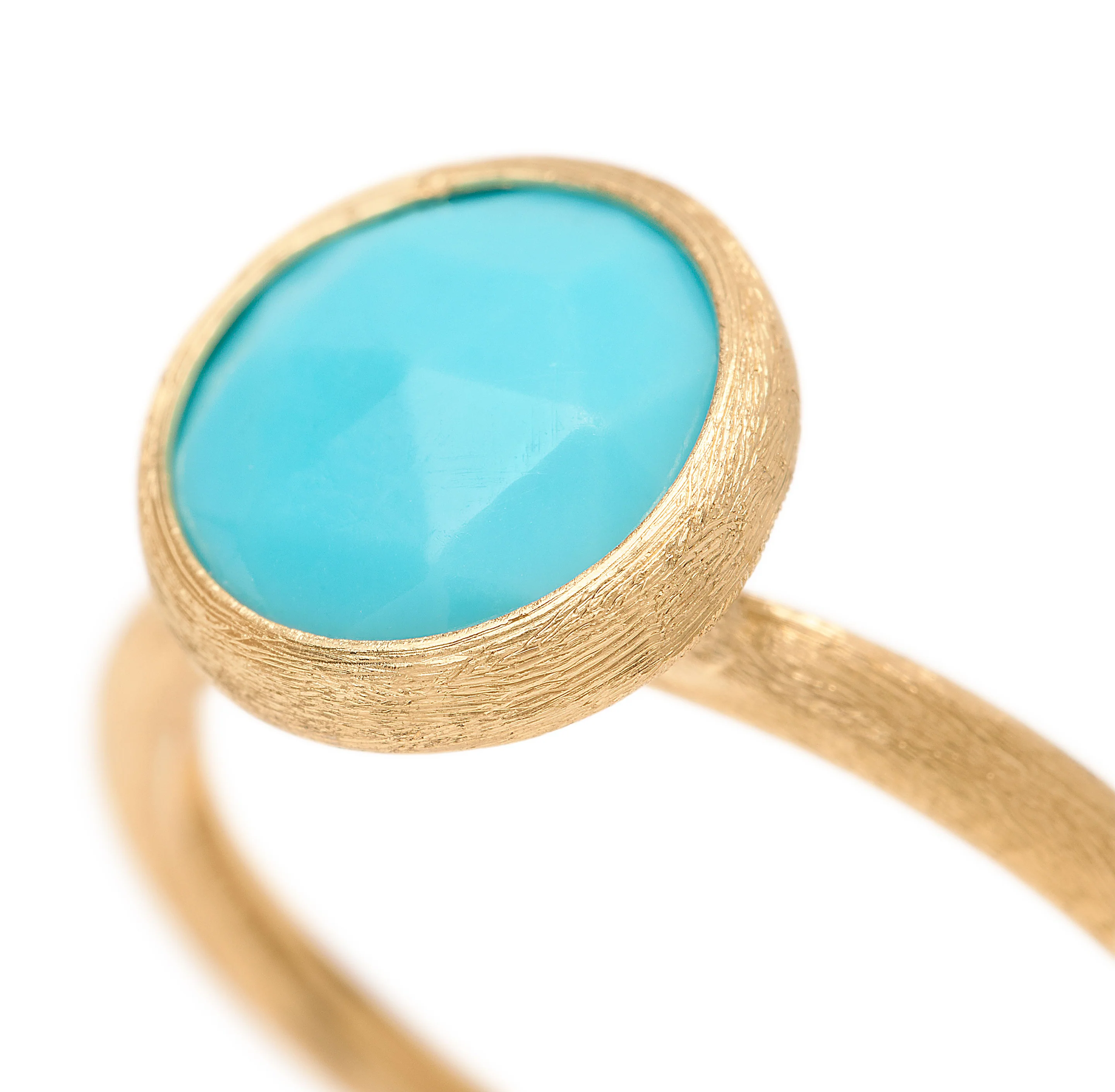 Marco Bicego Jaipur Yellow Gold Turquoise Stackable Ring - Image 2