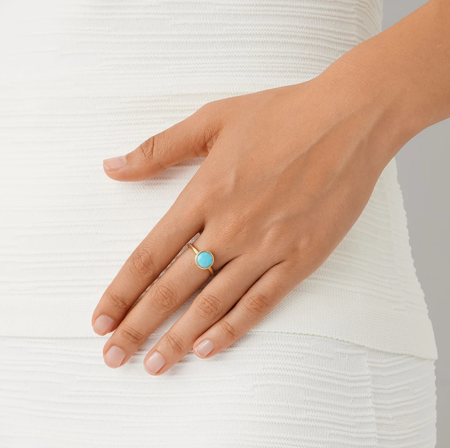 Marco Bicego Jaipur Yellow Gold Turquoise Stackable Ring - Image 3