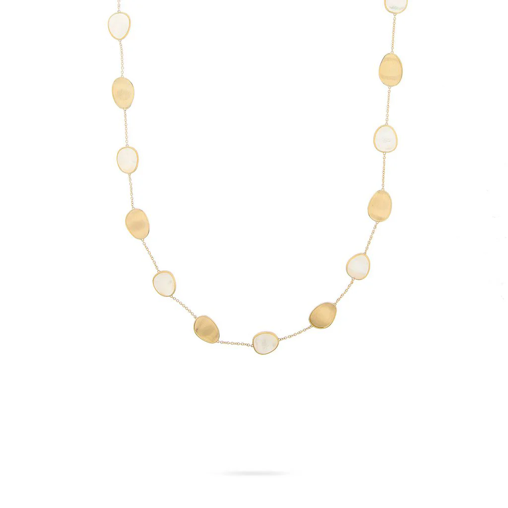 Marco Bicego Lunaria 18K Yellow Gold and Mother-of-Pearl Station Necklace