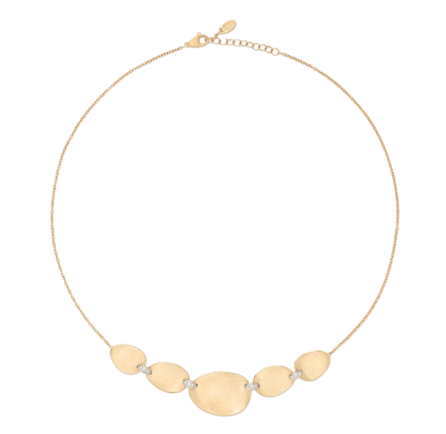 Marco Bicego Lunaria "Halfsie" Necklace with Diamond Accents