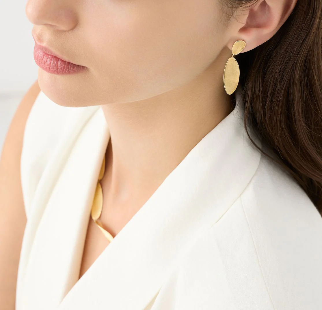 Marco Bicego Lunaria Large Twist Double Drop Earrings - Image 3