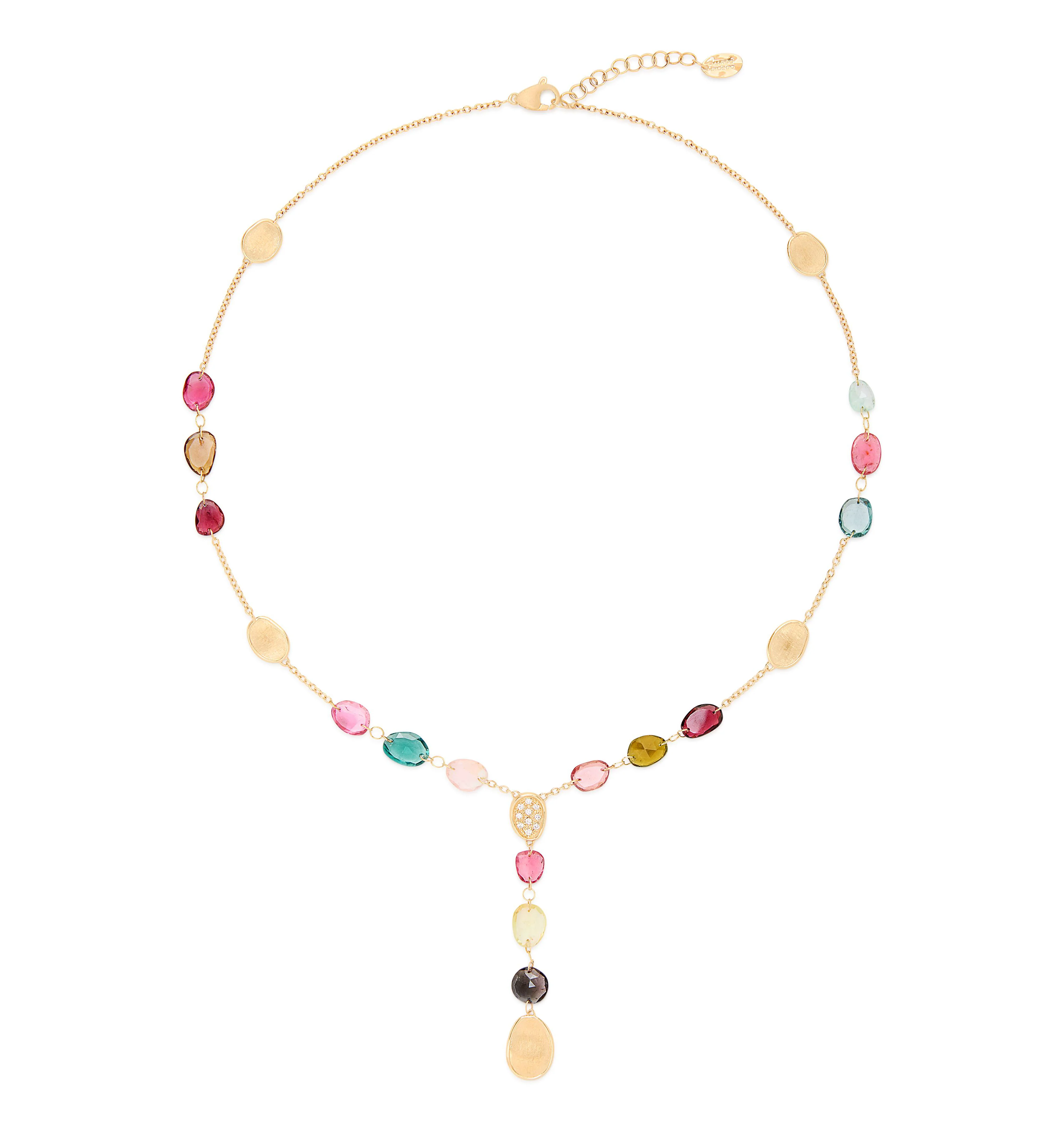 Marco Bicego Lunaria Lariat Tourmaline Necklace with Diamonds